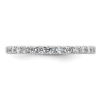 14k White Gold Polished U-Shared Prong 1 carat Diamond Complete Eternity Band