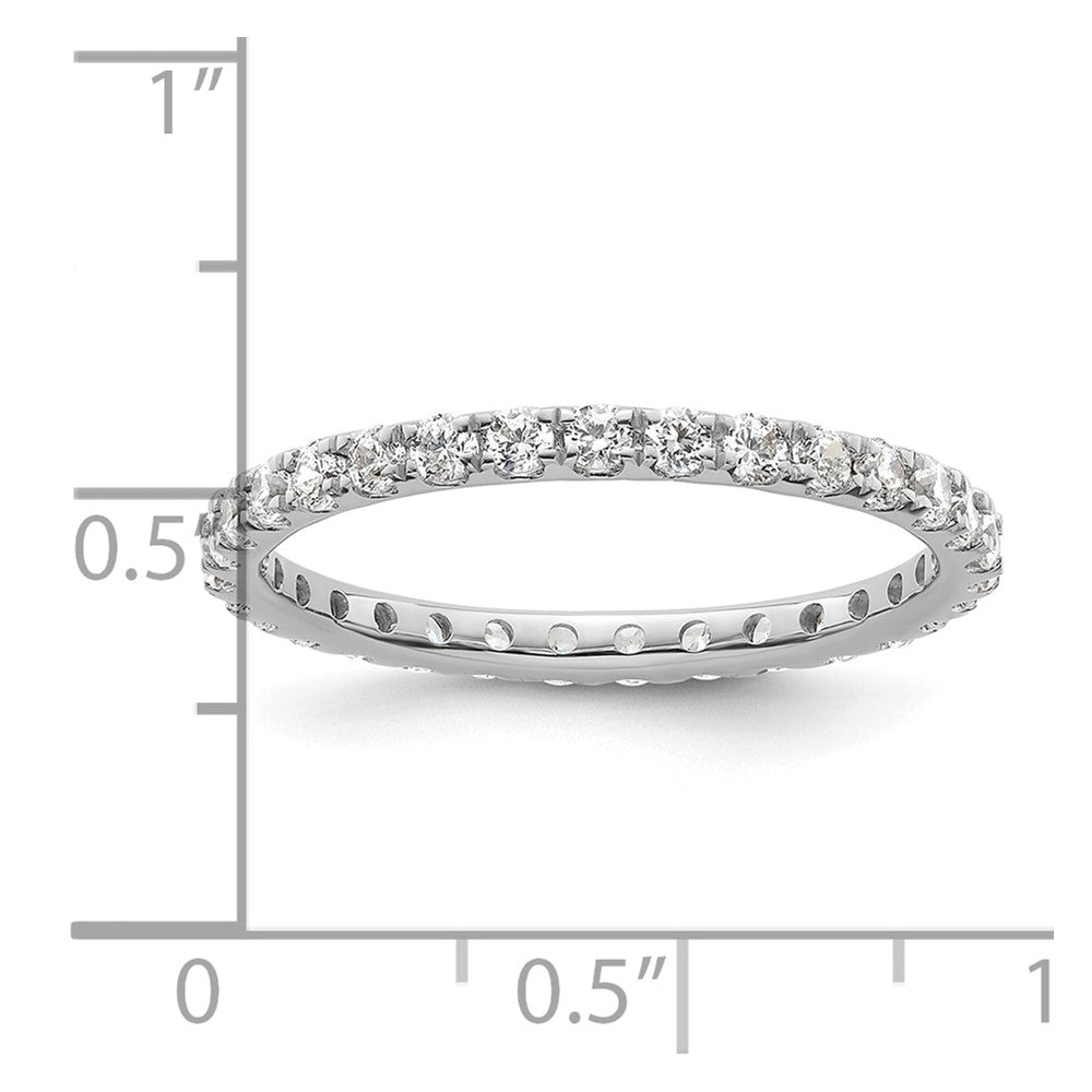 14k White Gold Polished U-Shared Prong 1 carat Diamond Complete Eternity Band