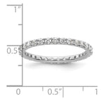 14k White Gold Polished U-Shared Prong 1 carat Diamond Complete Eternity Band