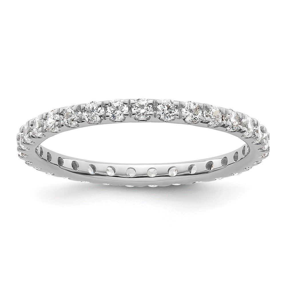14k White Gold Polished U-Shared Prong 1 carat Diamond Complete Eternity Band