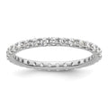 14k White Gold Polished U-Shared Prong 1 carat Diamond Complete Eternity Band