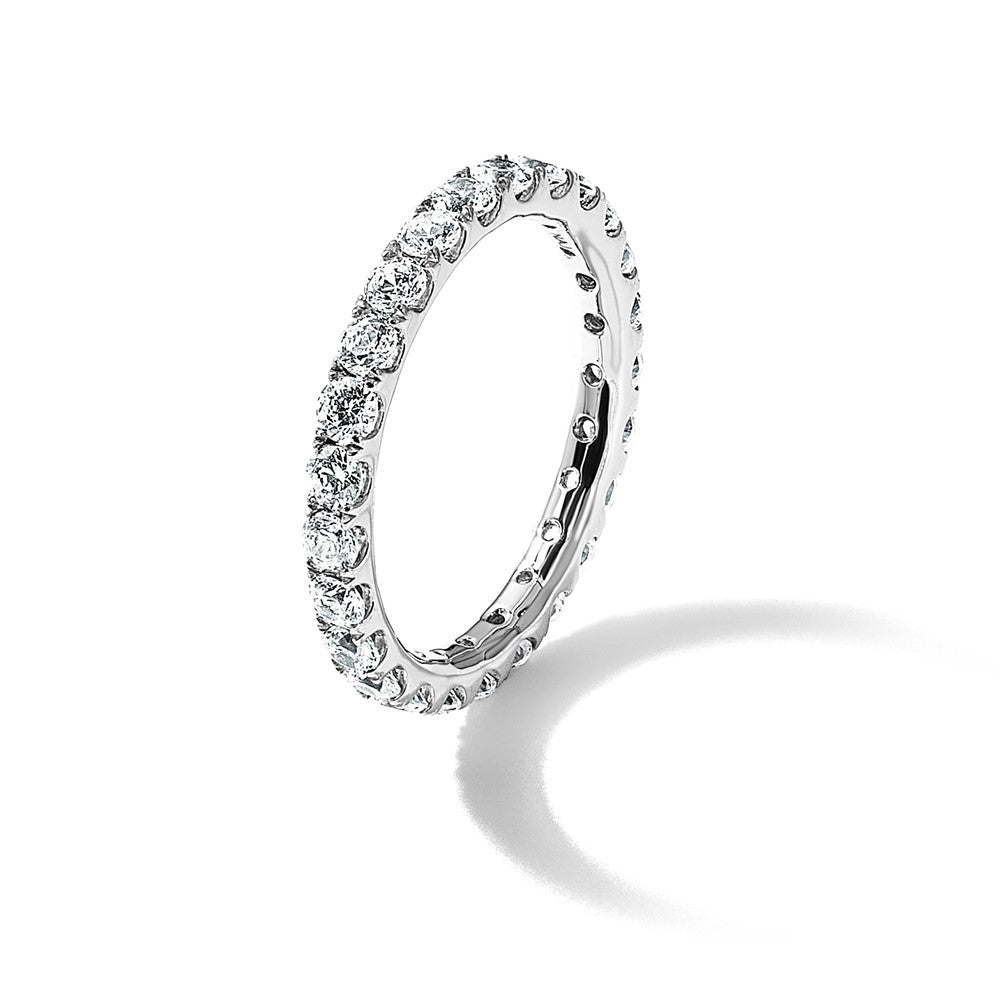 14k White Gold 1 1/2CT U Shared Prong Diamond Eternity Band