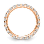 14k Rose Gold 1 1/2 carat Lab Grown Diamond VS/SI+ G+ Complete Shared Prong Eternity Band