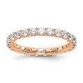 14k Rose Gold 1 1/2 carat Lab Grown Diamond VS/SI+ G+ Complete Shared Prong Eternity Band