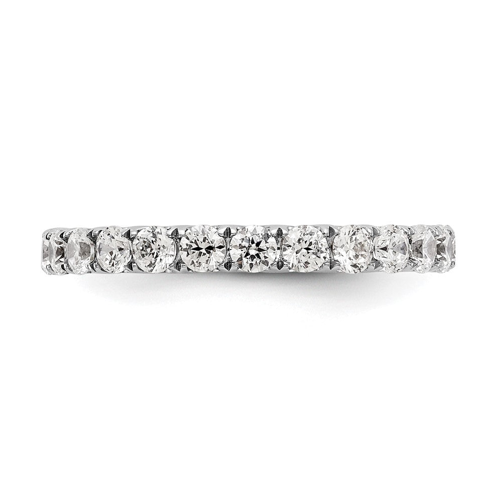 14k White Gold 1 1/2 carat Lab Grown Diamond VS/SI+ G+ Complete Shared Prong Eternity Band