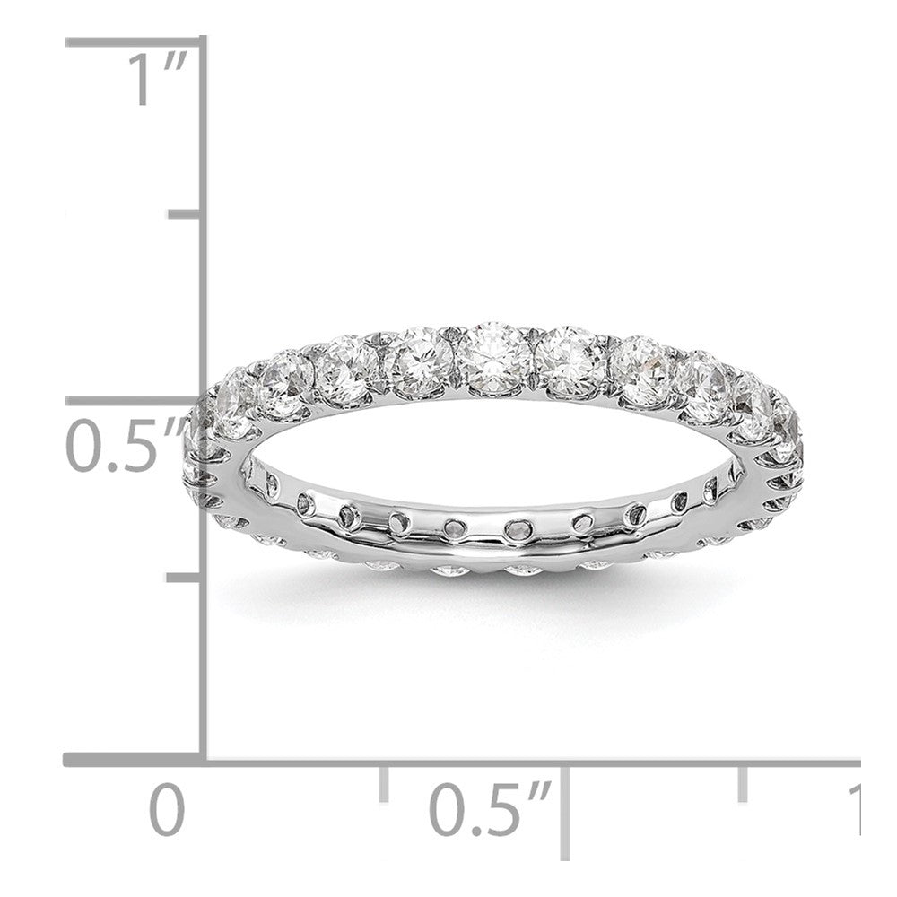 14k White Gold 1 1/2CT U Shared Prong Diamond Eternity Band