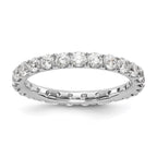 14k White Gold 1 1/2 carat Lab Grown Diamond VS/SI+ G+ Complete Shared Prong Eternity Band