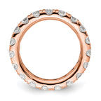 14k Rose Gold Polished U-Shared Prong 2 carat Diamond Complete Eternity Band