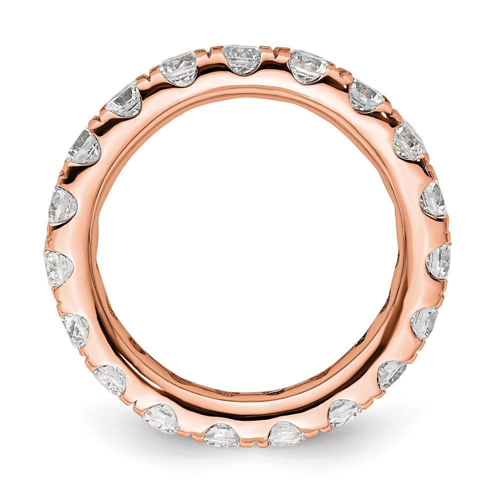 14k Rose Gold Polished U-Shared Prong 2 carat Diamond Complete Eternity Band