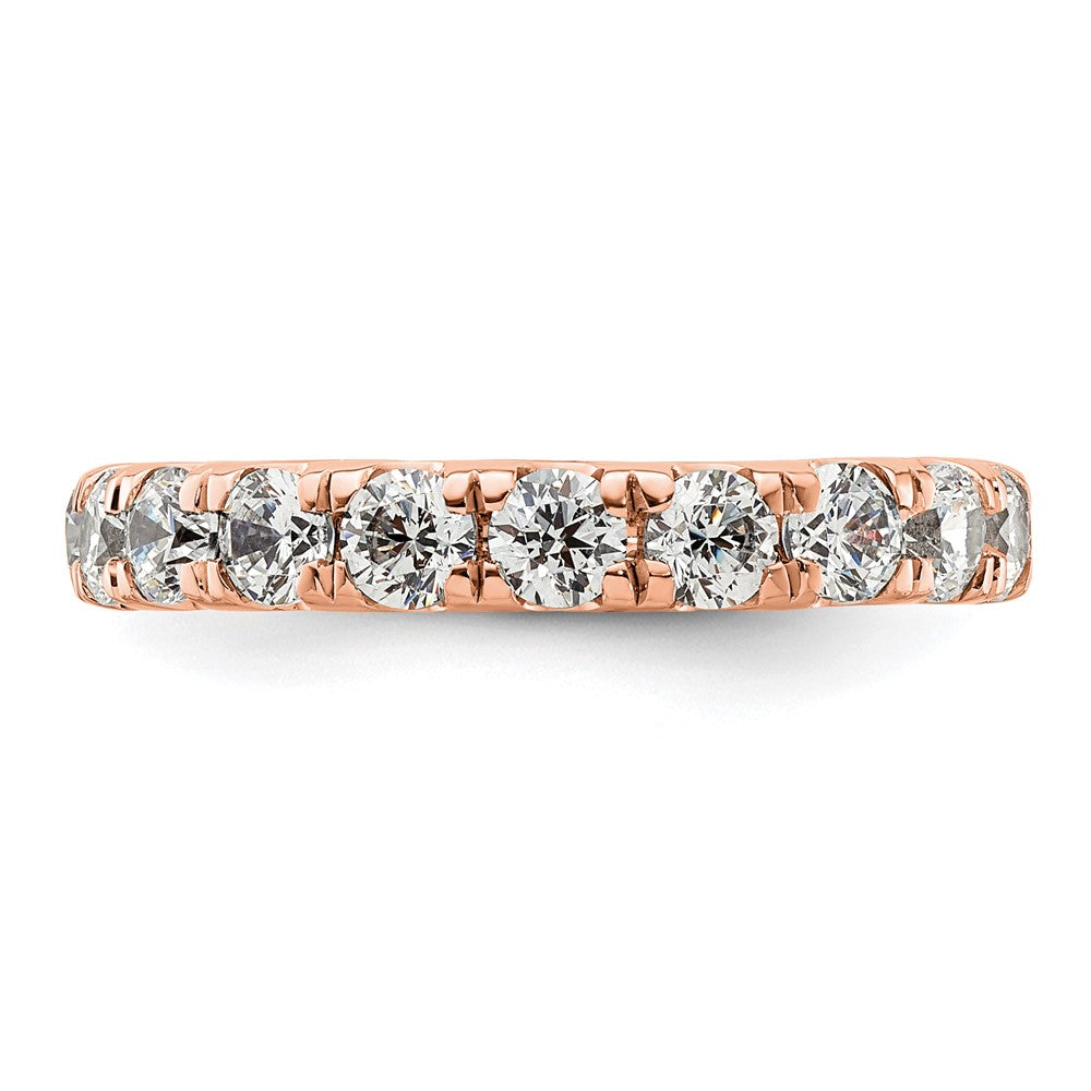 14k Rose Gold Polished U-Shared Prong 2 carat Diamond Complete Eternity Band
