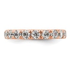 14k Rose Gold Polished U-Shared Prong 2 carat Diamond Complete Eternity Band