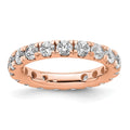 14k Rose Gold Polished U-Shared Prong 2 carat Diamond Complete Eternity Band