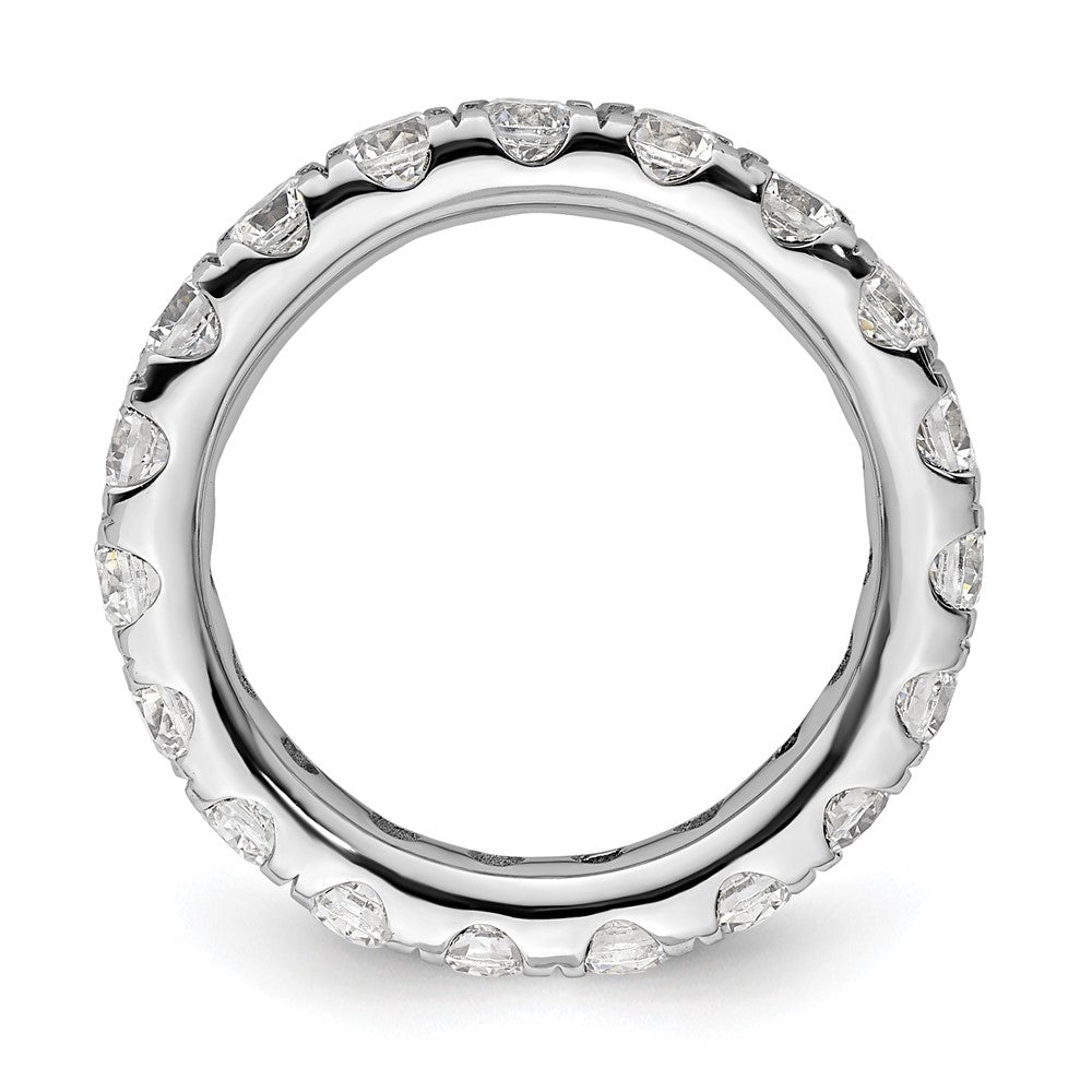 14k White Gold Polished U-Shared Prong 2 carat Diamond Complete Eternity Band