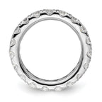 14k White Gold Polished U-Shared Prong 2 carat Diamond Complete Eternity Band