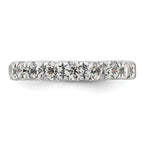 14k White Gold Polished U-Shared Prong 2 carat Diamond Complete Eternity Band