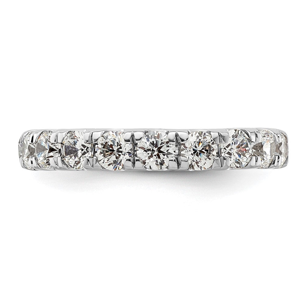 14k White Gold Polished U-Shared Prong 2 carat Diamond Complete Eternity Band