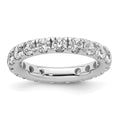 14k White Gold Polished U-Shared Prong 2 carat Diamond Complete Eternity Band