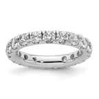 14k White Gold Polished U-Shared Prong 2 carat Diamond Complete Eternity Band