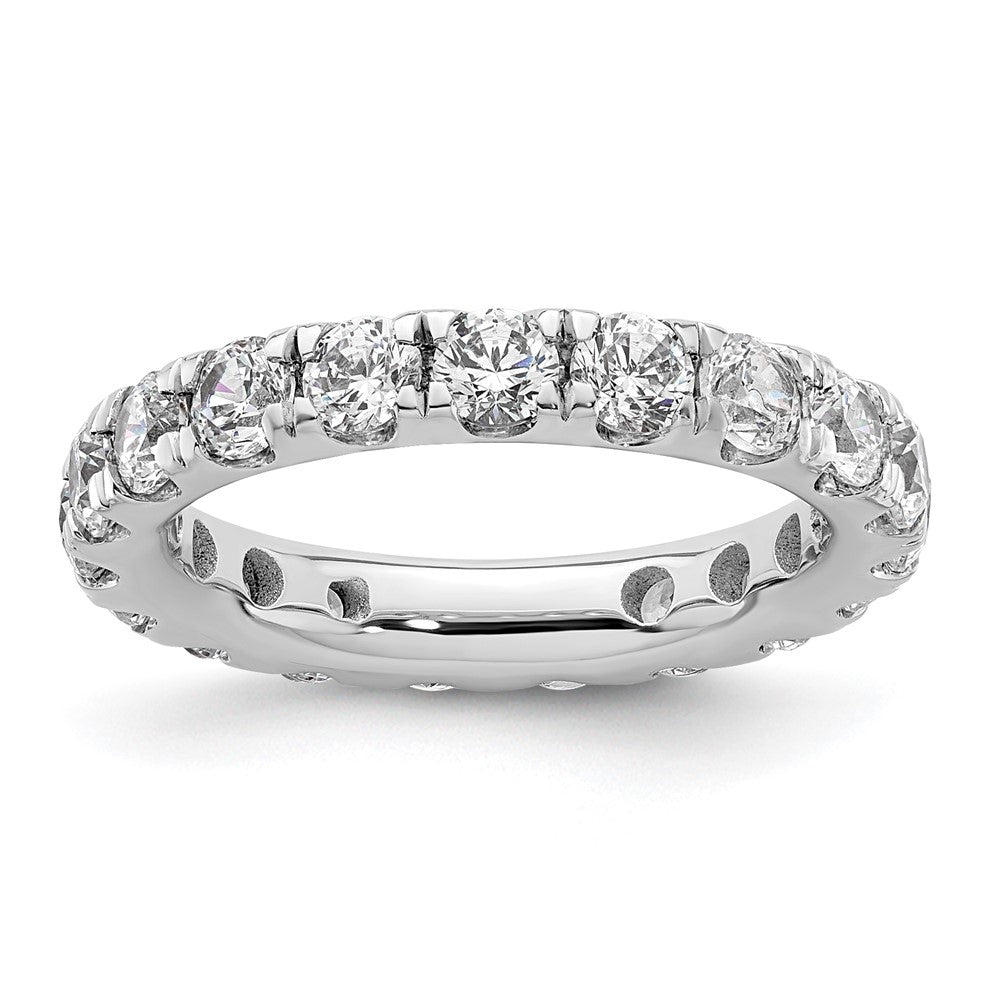 14k White Gold Polished U-Shared Prong 2 carat Diamond Complete Eternity Band