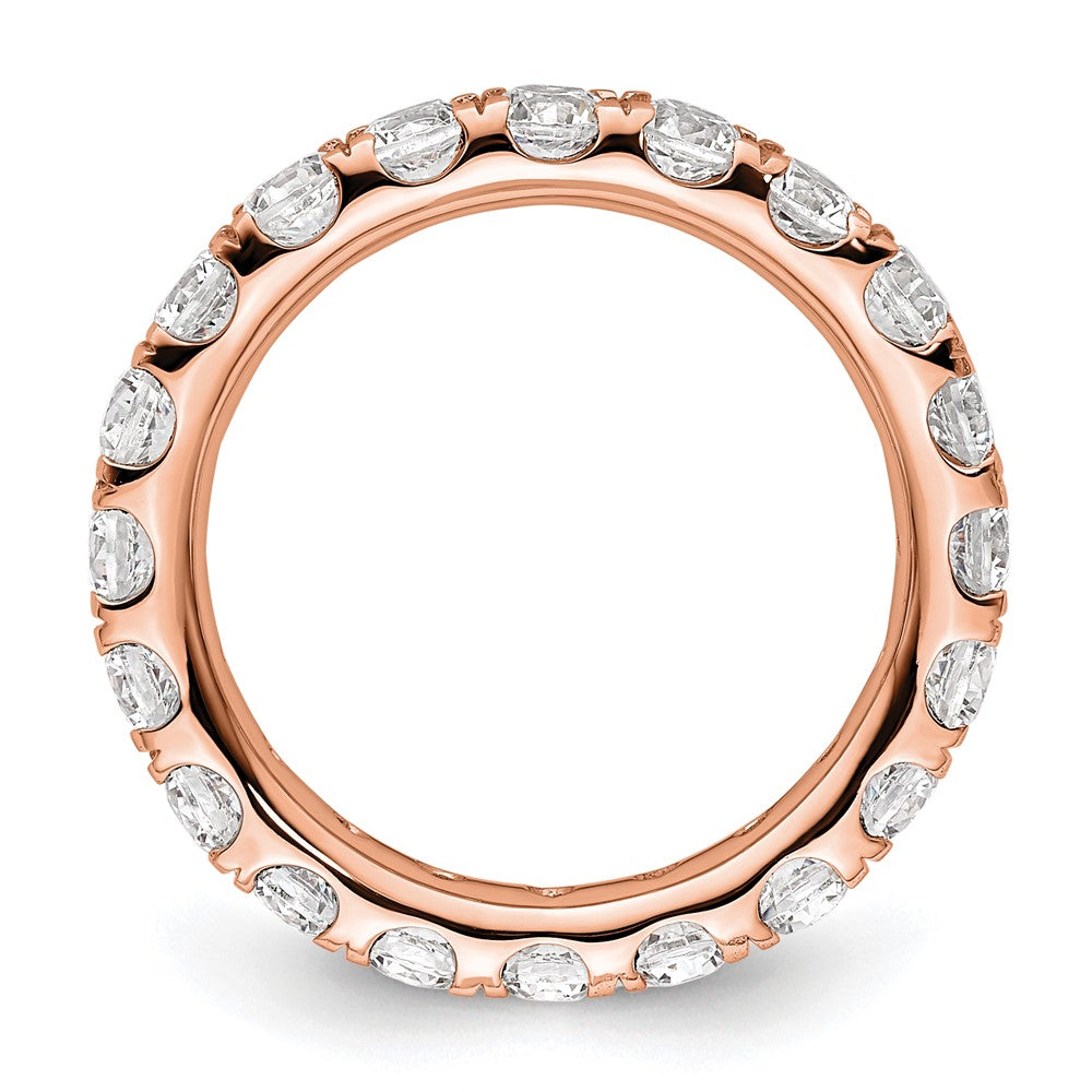 14k Rose Gold Polished U-Shared Prong 2 carat Diamond Complete Eternity Band