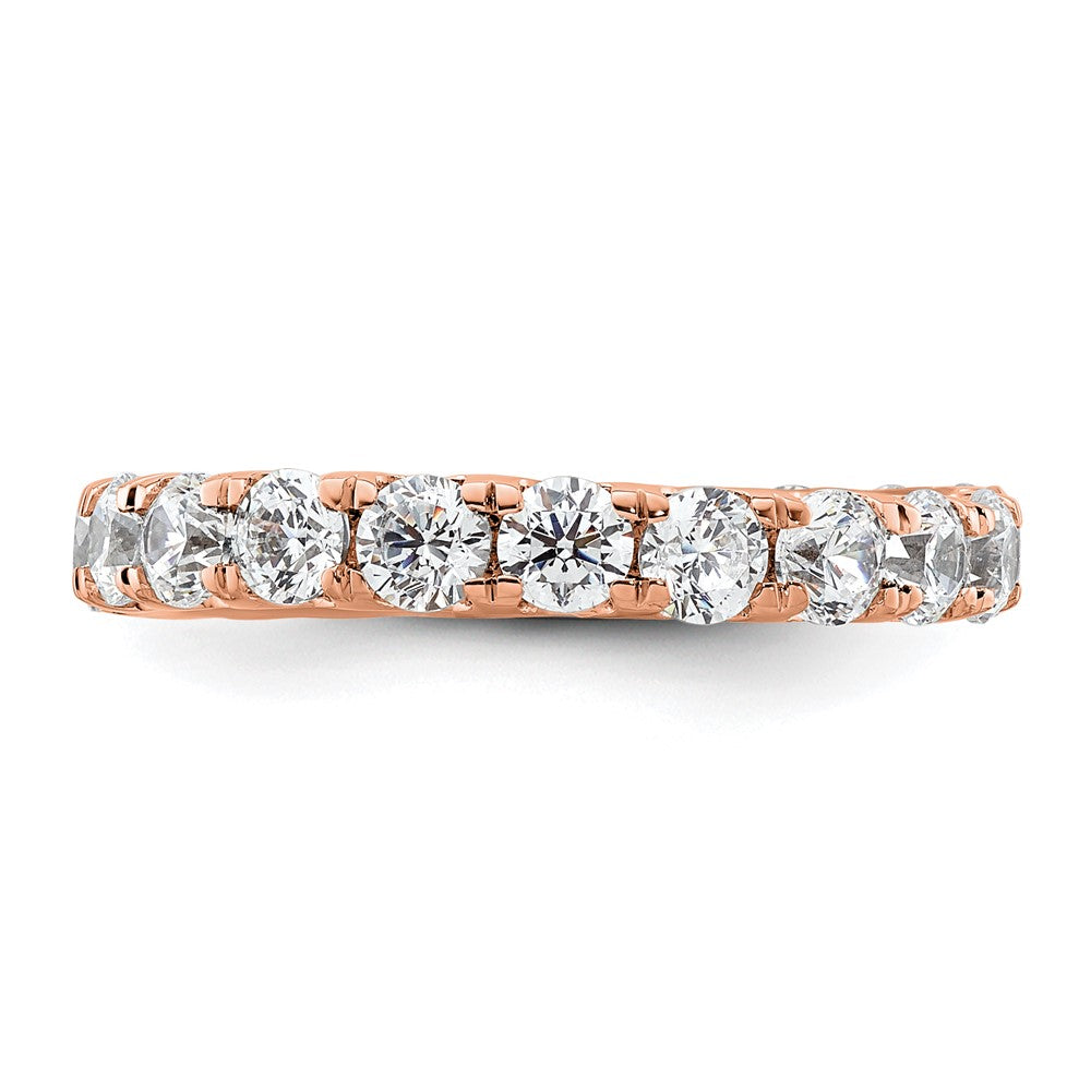 14k Rose Gold Polished U-Shared Prong 2 carat Diamond Complete Eternity Band