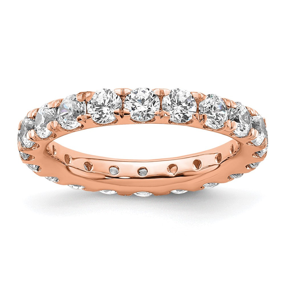 14k Rose Gold Polished U-Shared Prong 2 carat Diamond Complete Eternity Band