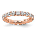 14k Rose Gold Polished U-Shared Prong 2 carat Diamond Complete Eternity Band