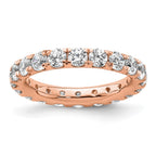 14k Rose Gold Polished U-Shared Prong 2 carat Diamond Complete Eternity Band