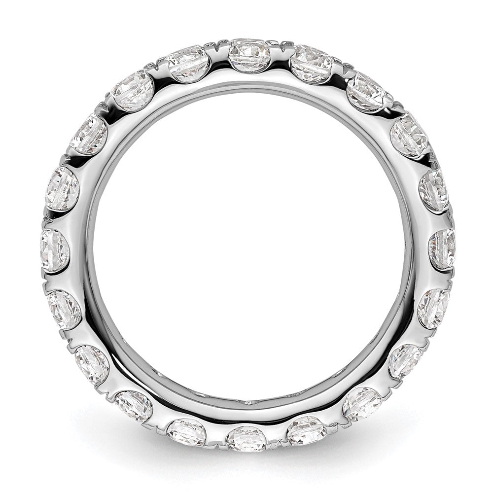 14k White Gold Polished U-Shared Prong 2 carat Diamond Complete Eternity Band