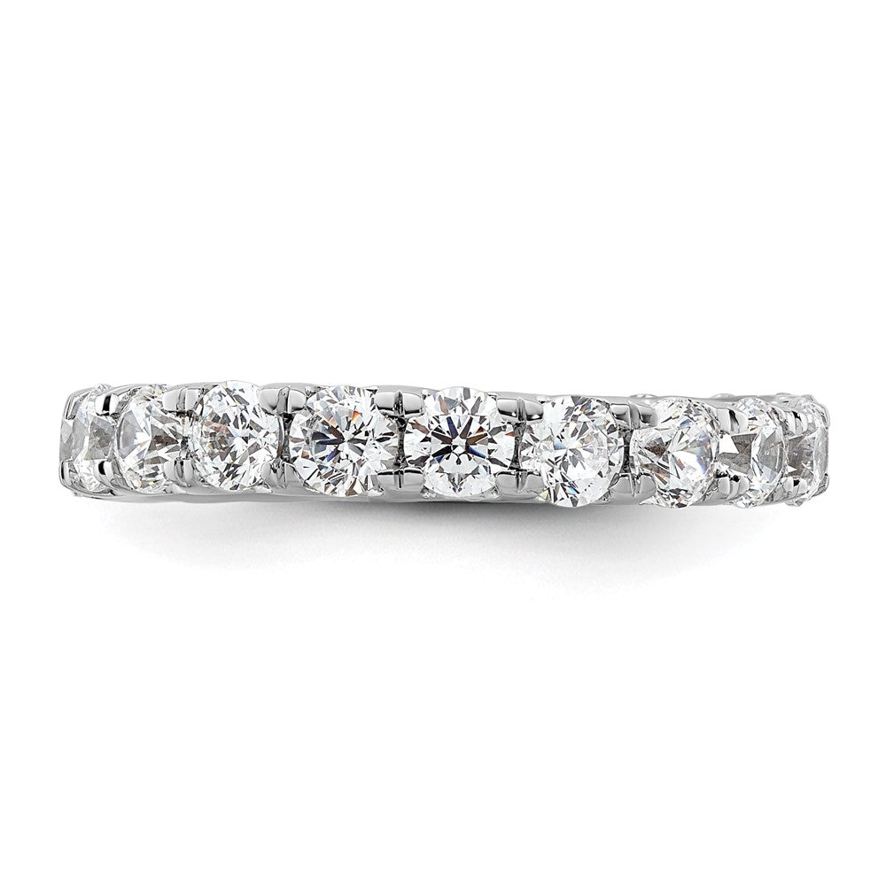 14k White Gold Polished U-Shared Prong 2 carat Diamond Complete Eternity Band
