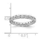14k White Gold Polished U-Shared Prong 2 carat Diamond Complete Eternity Band