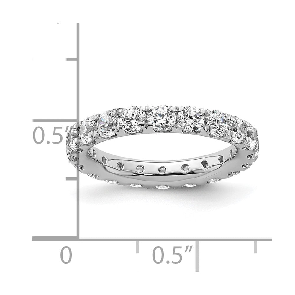 14k White Gold Polished U-Shared Prong 2 carat Diamond Complete Eternity Band
