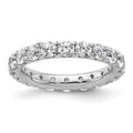 14k White Gold Polished U-Shared Prong 2 carat Diamond Complete Eternity Band