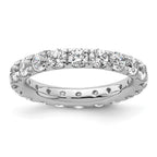 14k White Gold Polished U-Shared Prong 2 carat Diamond Complete Eternity Band