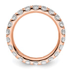 14k Rose Gold Polished U-Shared Prong 2 carat Diamond Complete Eternity Band