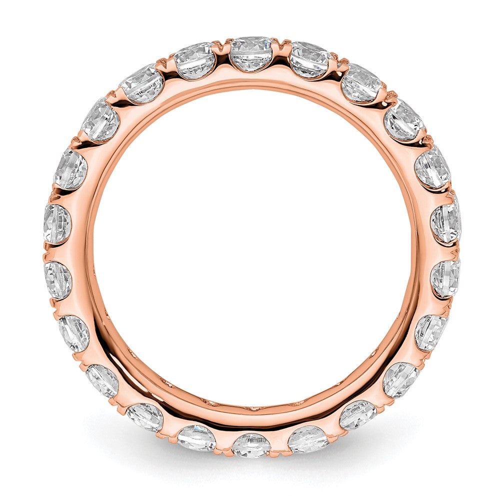 14k Rose Gold Polished U-Shared Prong 2 carat Diamond Complete Eternity Band