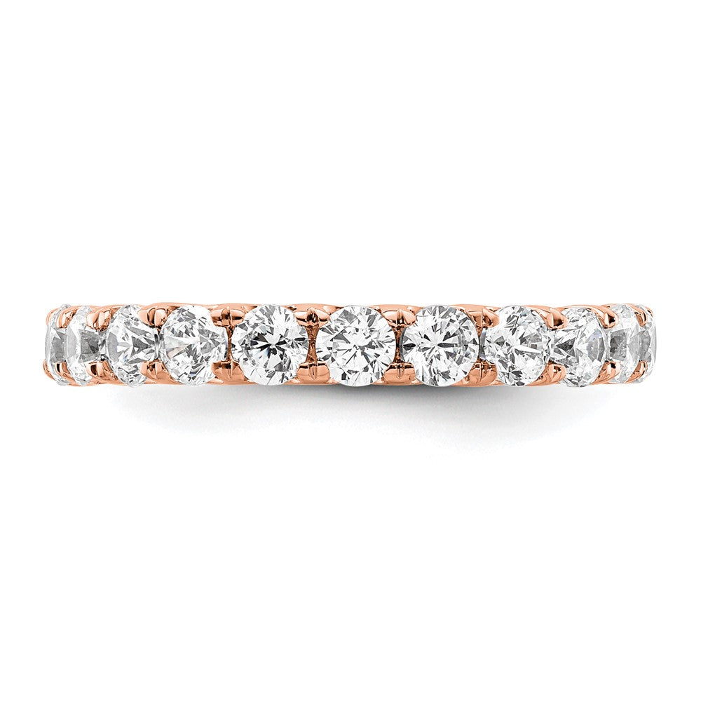 14k Rose Gold Polished U-Shared Prong 2 carat Diamond Complete Eternity Band