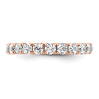 14k Rose Gold Polished U-Shared Prong 2 carat Diamond Complete Eternity Band