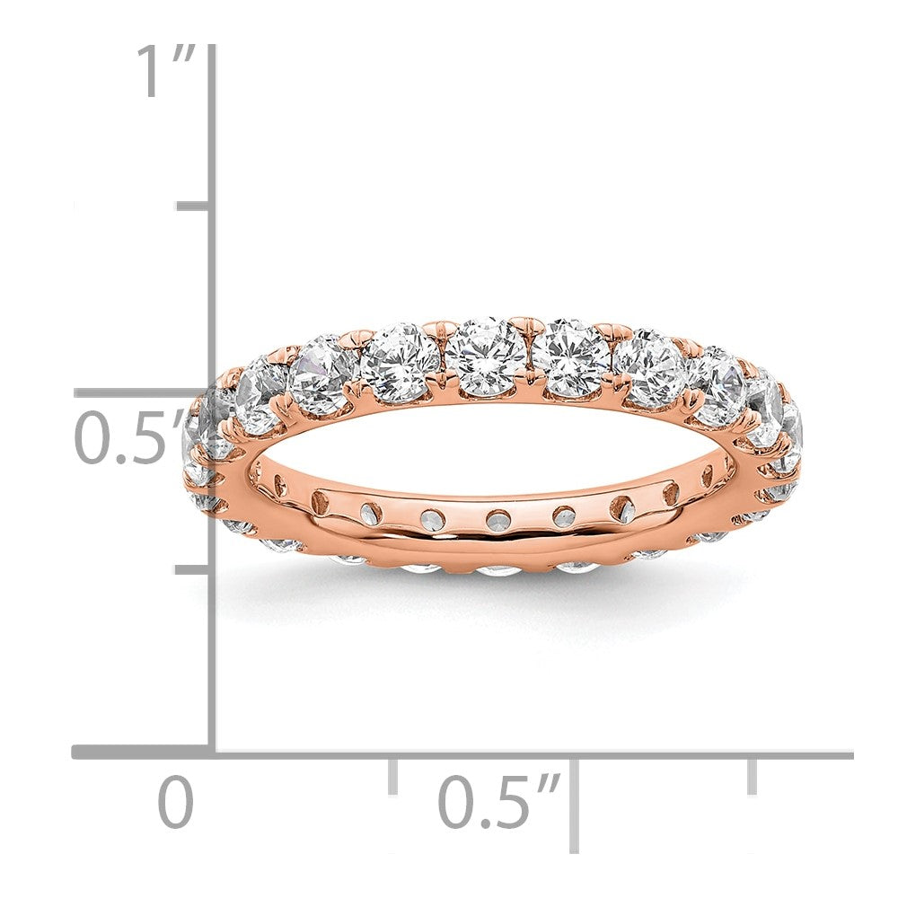 14k Rose Gold Polished U-Shared Prong 2 carat Diamond Complete Eternity Band