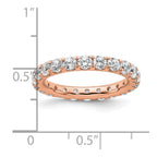 14k Rose Gold Polished U-Shared Prong 2 carat Diamond Complete Eternity Band