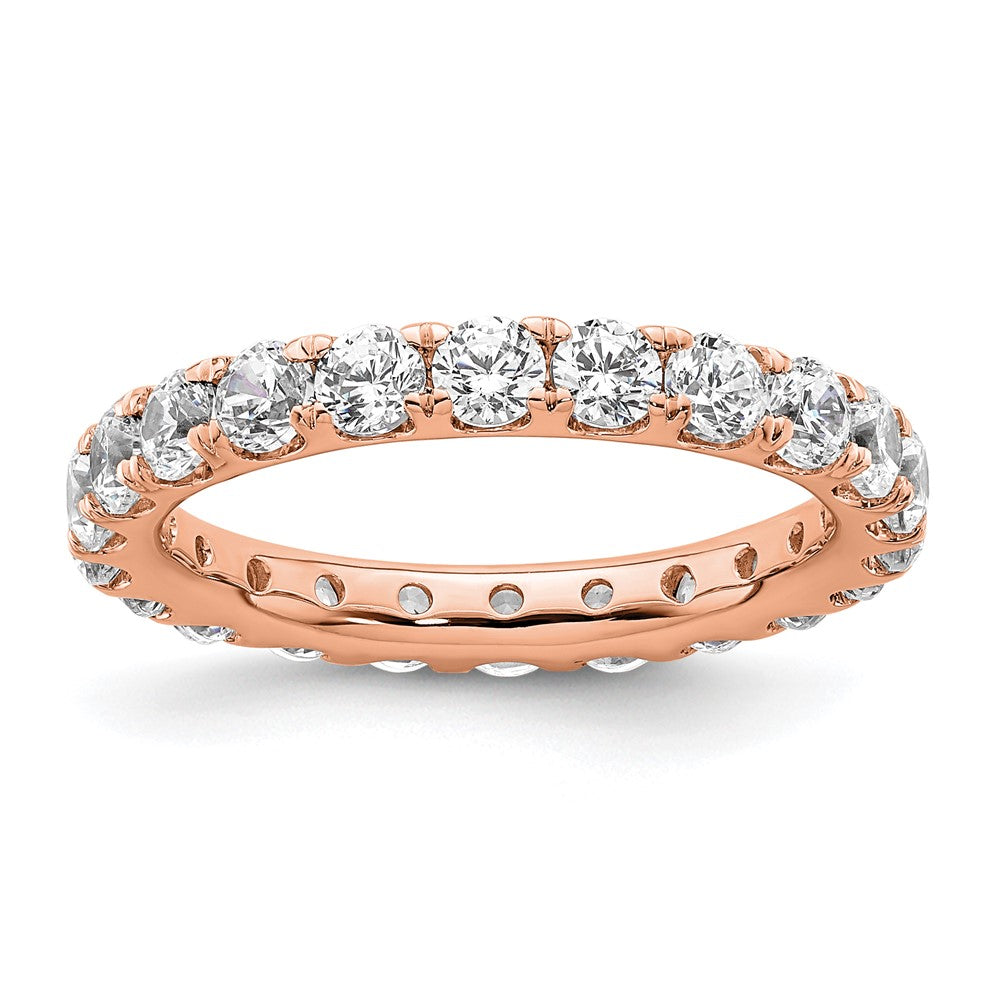 14k Rose Gold Polished U-Shared Prong 2 carat Diamond Complete Eternity Band