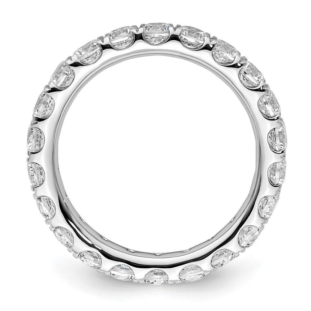 14k White Gold Polished U-Shared Prong 2 carat Diamond Complete Eternity Band