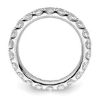 14k White Gold Polished U-Shared Prong 2 carat Diamond Complete Eternity Band