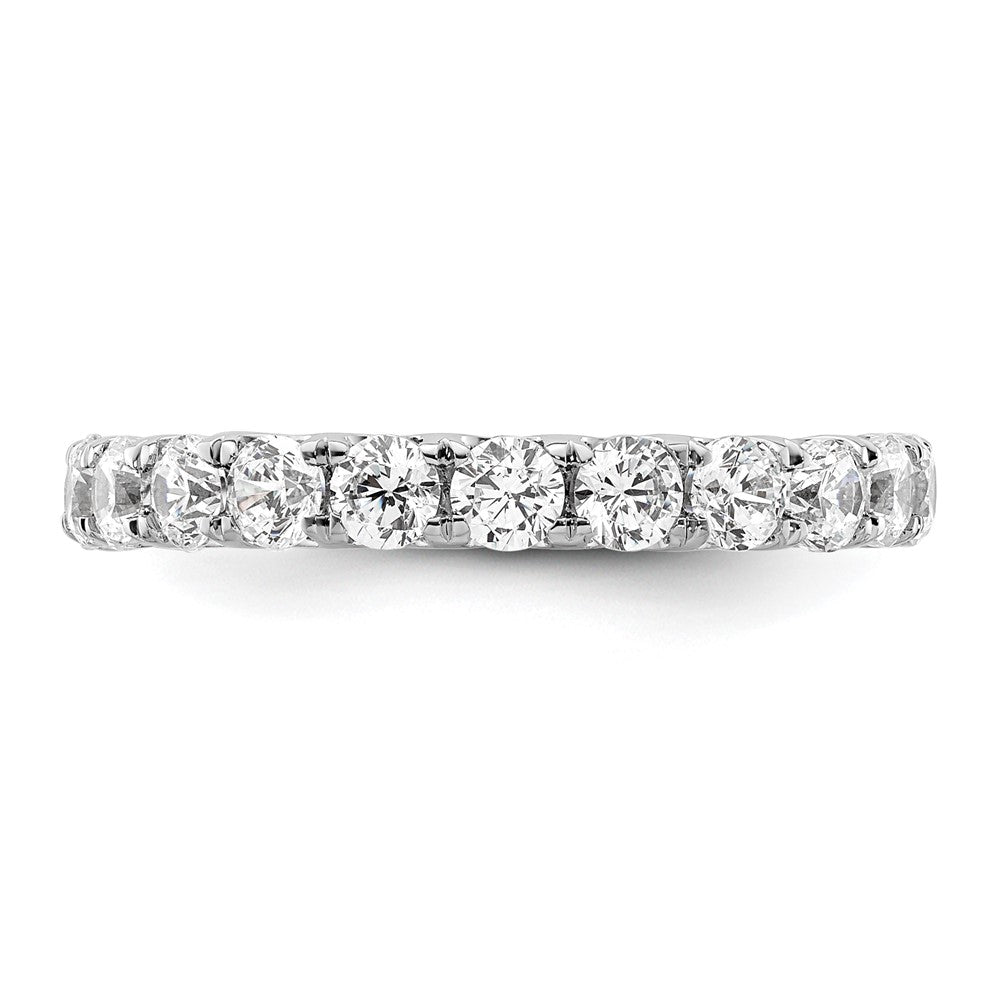 14k White Gold Polished U-Shared Prong 2 carat Diamond Complete Eternity Band