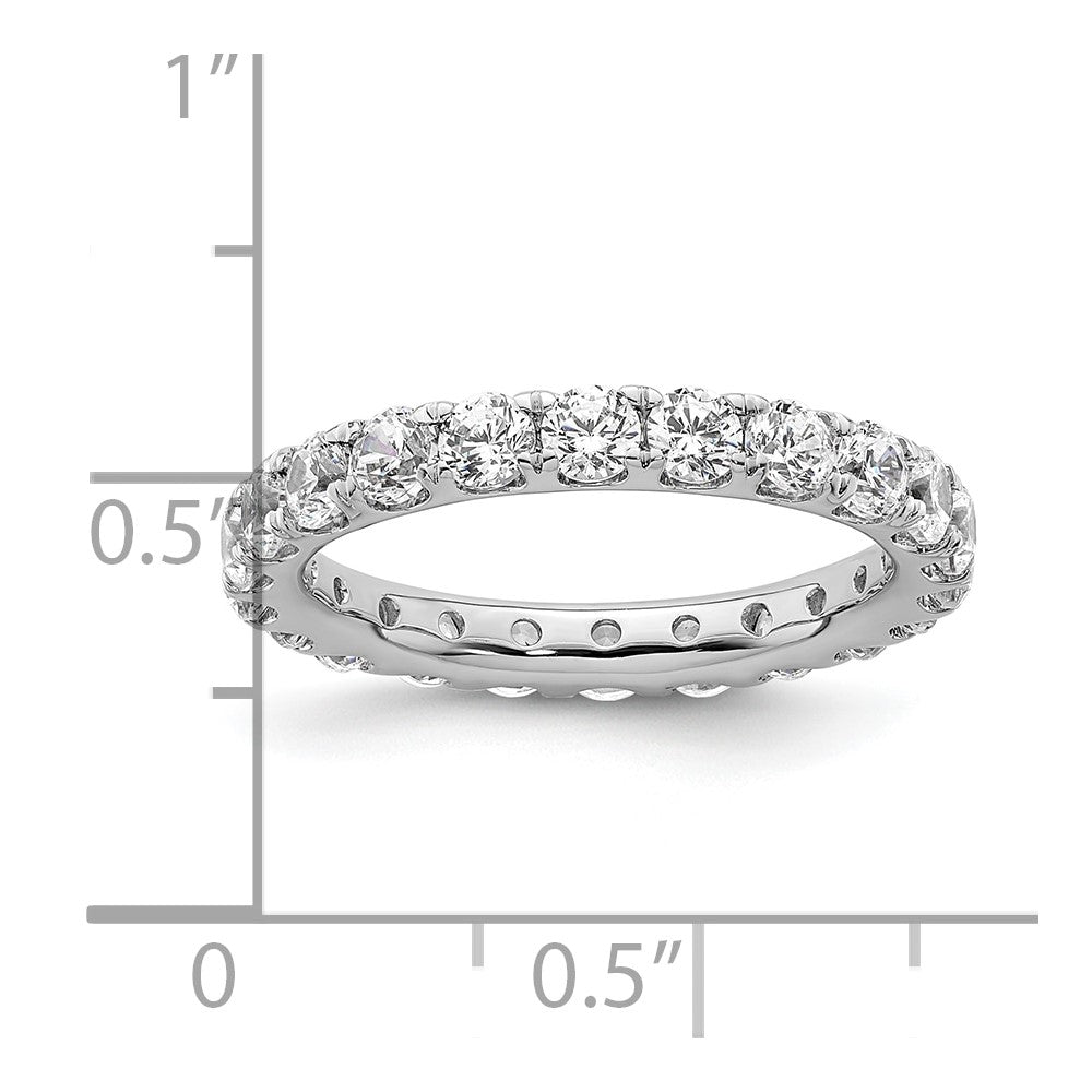 14k White Gold Polished U-Shared Prong 2 carat Diamond Complete Eternity Band