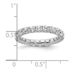 14k White Gold Polished U-Shared Prong 2 carat Diamond Complete Eternity Band