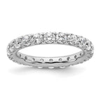 14k White Gold Polished U-Shared Prong 2 carat Diamond Complete Eternity Band