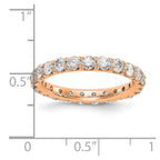 14k Rose Gold 2 carat Lab Grown Diamond VS/SI+ G+ Complete Shared Prong Eternity Band