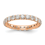 14k Rose Gold 2 carat Lab Grown Diamond VS/SI+ G+ Complete Shared Prong Eternity Band