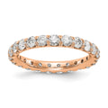 14k Rose Gold 2 carat Lab Grown Diamond VS/SI+ G+ Complete Shared Prong Eternity Band